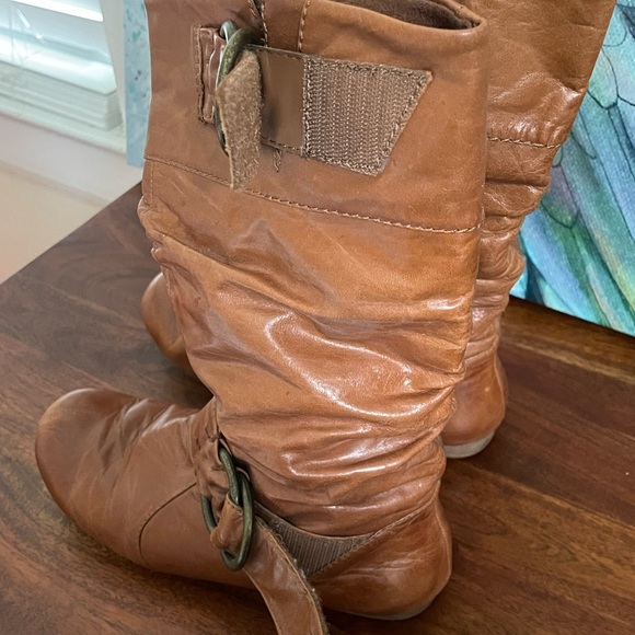 Aldo Camel Colored Slouch Moto Boots - Picture 6 of 7